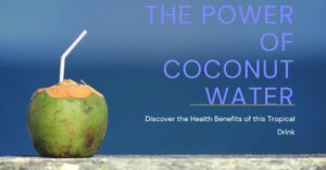 Freshly tapped coconut water served in its natural shell, accompanied by a straw. The clear, nutritious liquid is packed with electrolytes and vitamins, offering numerous health benefits.