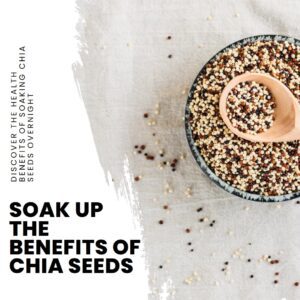 A bowl filled with chia seeds soaking in water, a simple yet effective method to unlock their nutritional benefits. The seeds swell, forming a gel-like substance, ready for consumption.